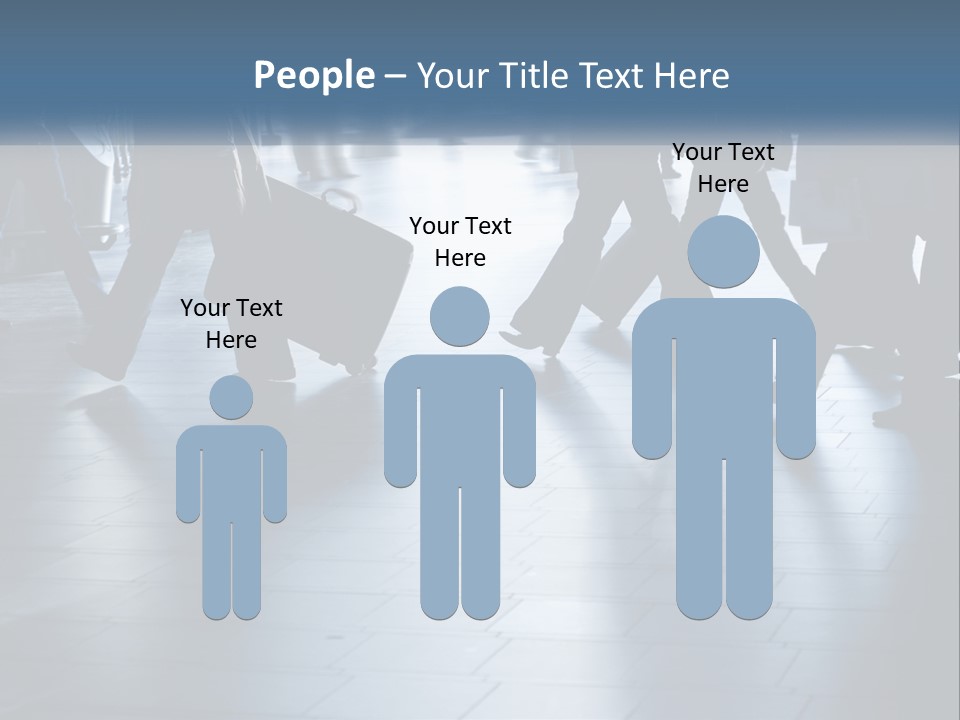 A Group Of People Walking Through A Train Station PowerPoint Template