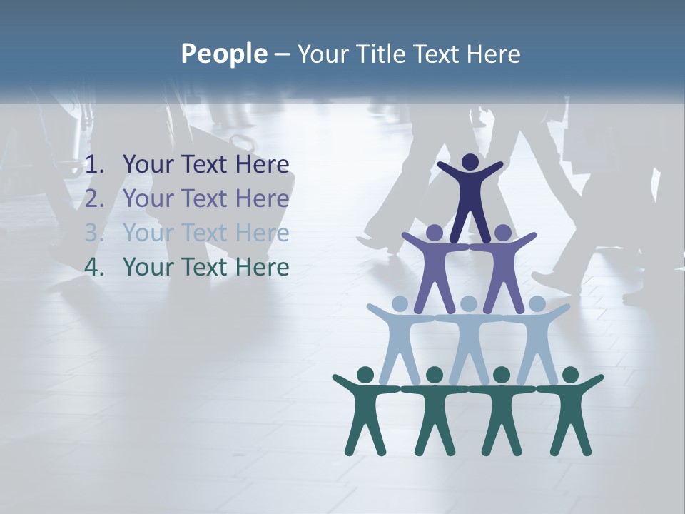 A Group Of People Walking Through A Train Station PowerPoint Template