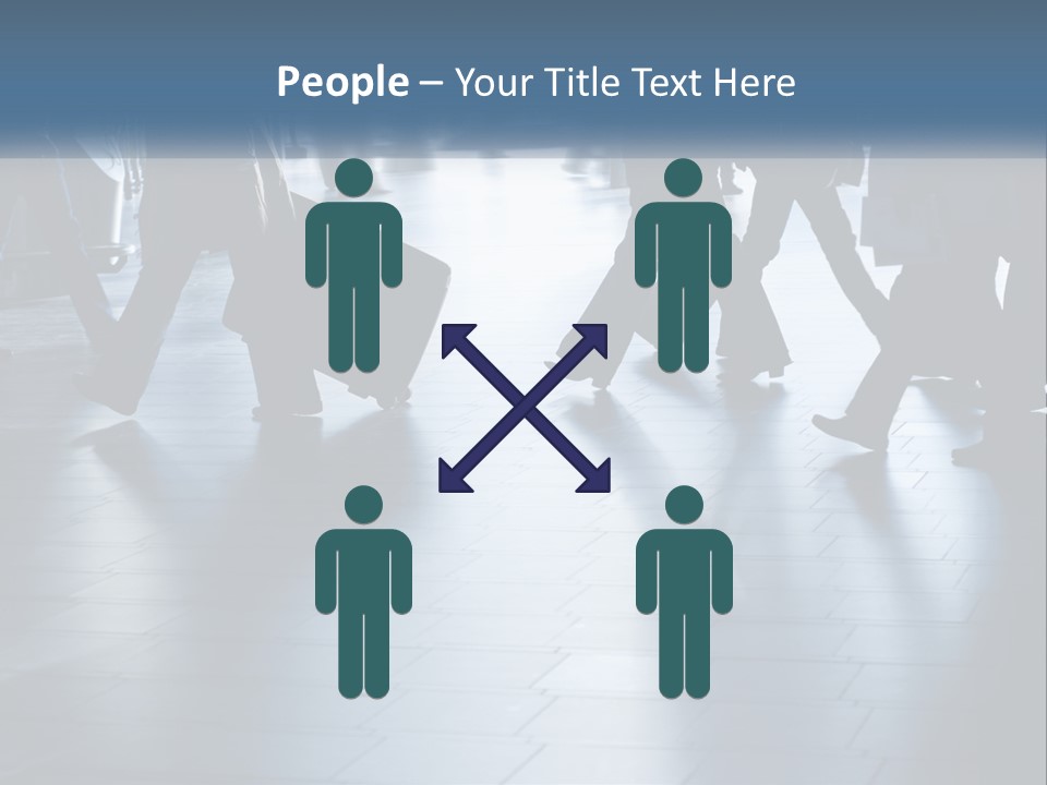 A Group Of People Walking Through A Train Station PowerPoint Template