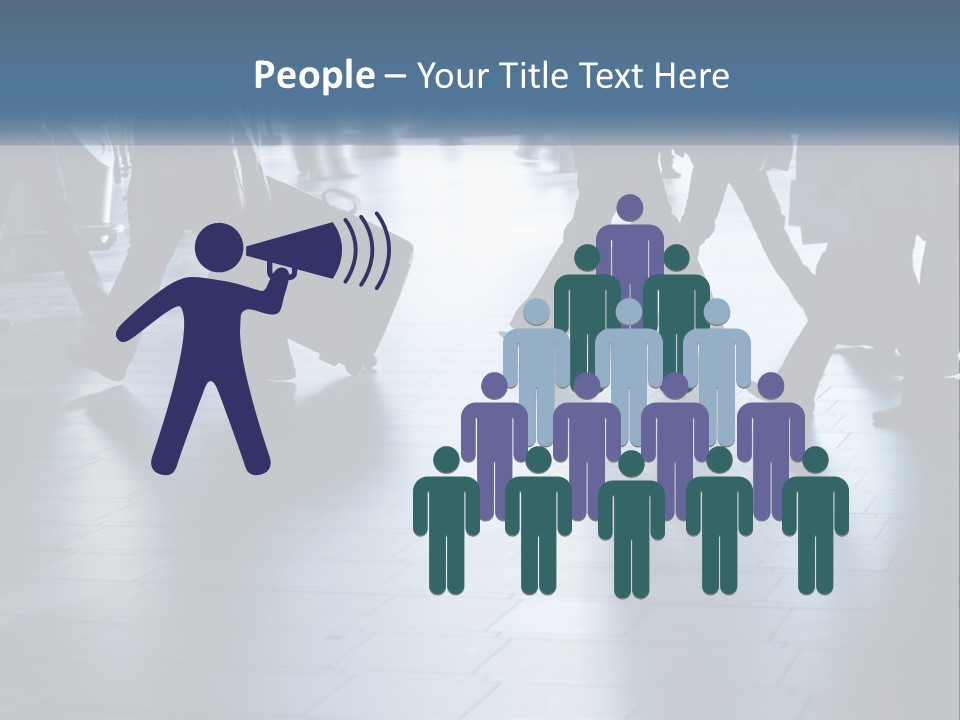 A Group Of People Walking Through A Train Station PowerPoint Template