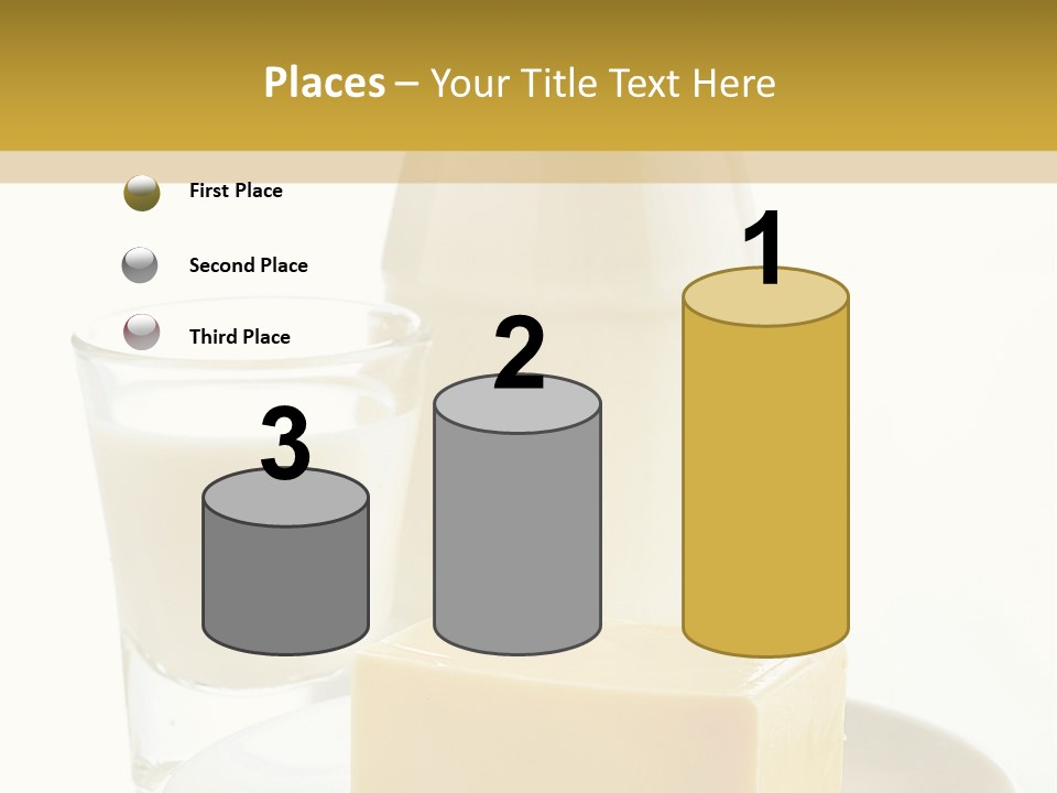 A Bottle Of Milk And A Plate Of Cheese On A Table PowerPoint Template