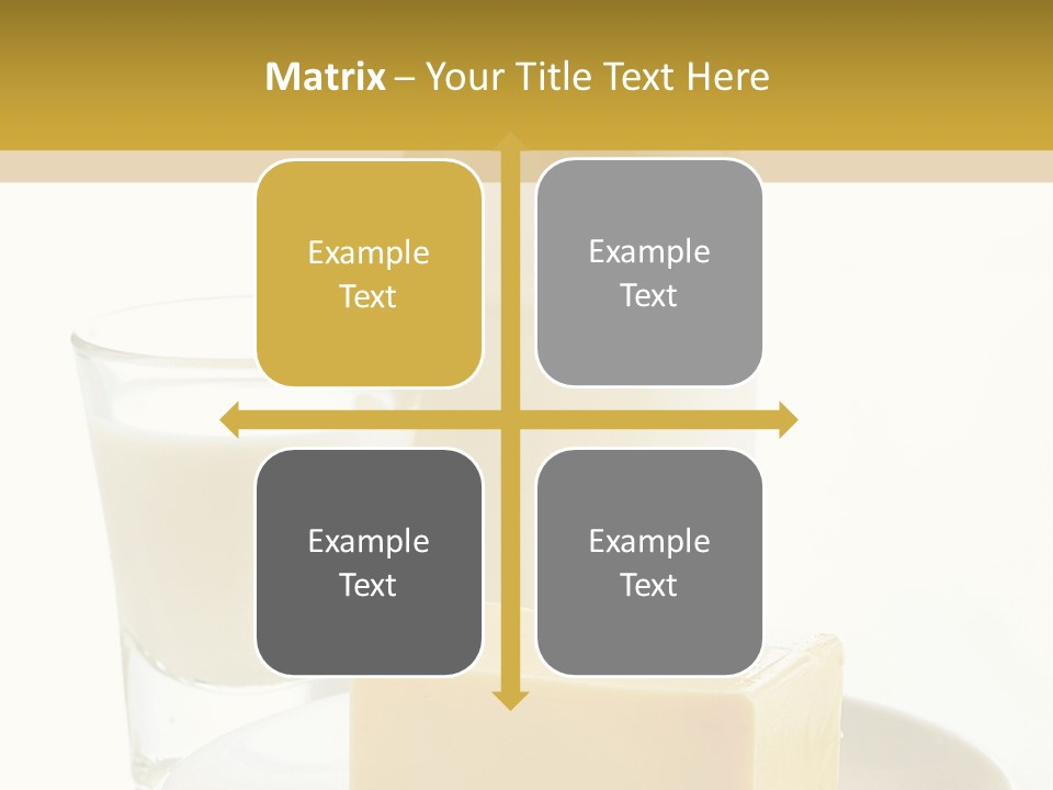 A Bottle Of Milk And A Plate Of Cheese On A Table PowerPoint Template