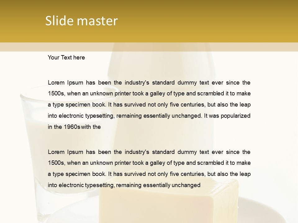A Bottle Of Milk And A Plate Of Cheese On A Table PowerPoint Template