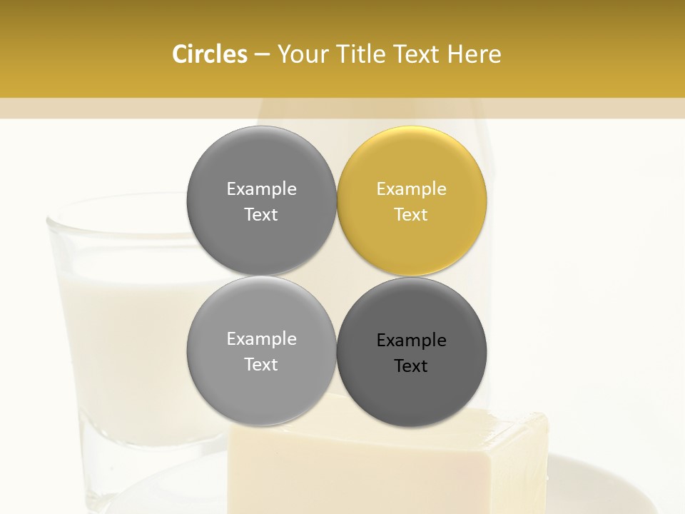 A Bottle Of Milk And A Plate Of Cheese On A Table PowerPoint Template