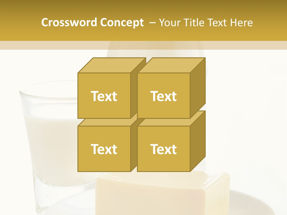 A Bottle Of Milk And A Plate Of Cheese On A Table PowerPoint Template