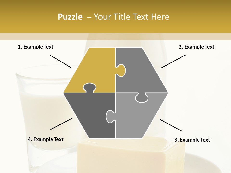 A Bottle Of Milk And A Plate Of Cheese On A Table PowerPoint Template