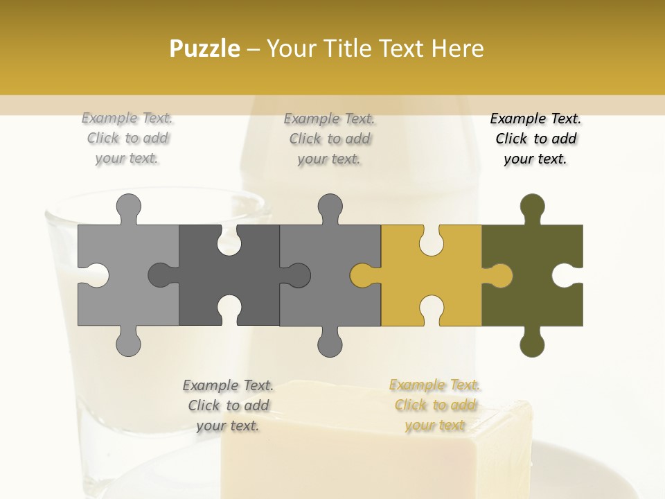 A Bottle Of Milk And A Plate Of Cheese On A Table PowerPoint Template
