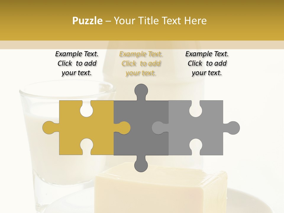 A Bottle Of Milk And A Plate Of Cheese On A Table PowerPoint Template