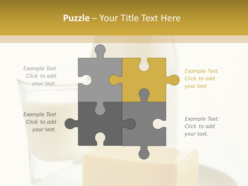 A Bottle Of Milk And A Plate Of Cheese On A Table PowerPoint Template