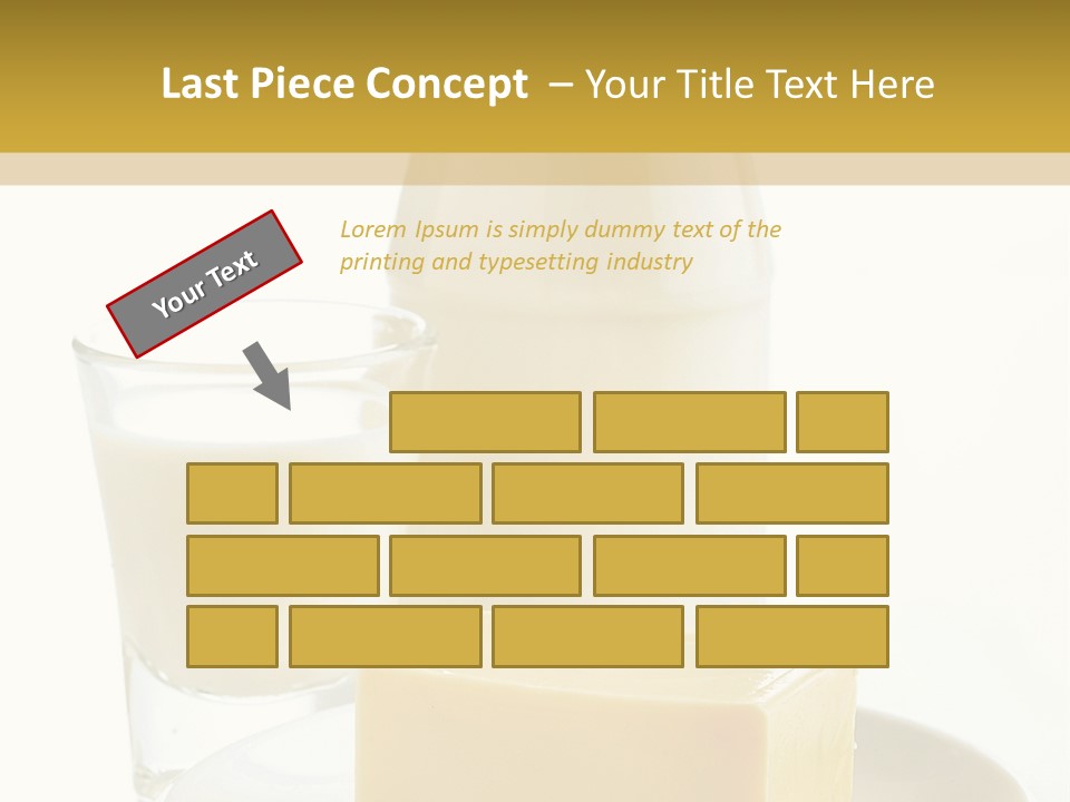 A Bottle Of Milk And A Plate Of Cheese On A Table PowerPoint Template