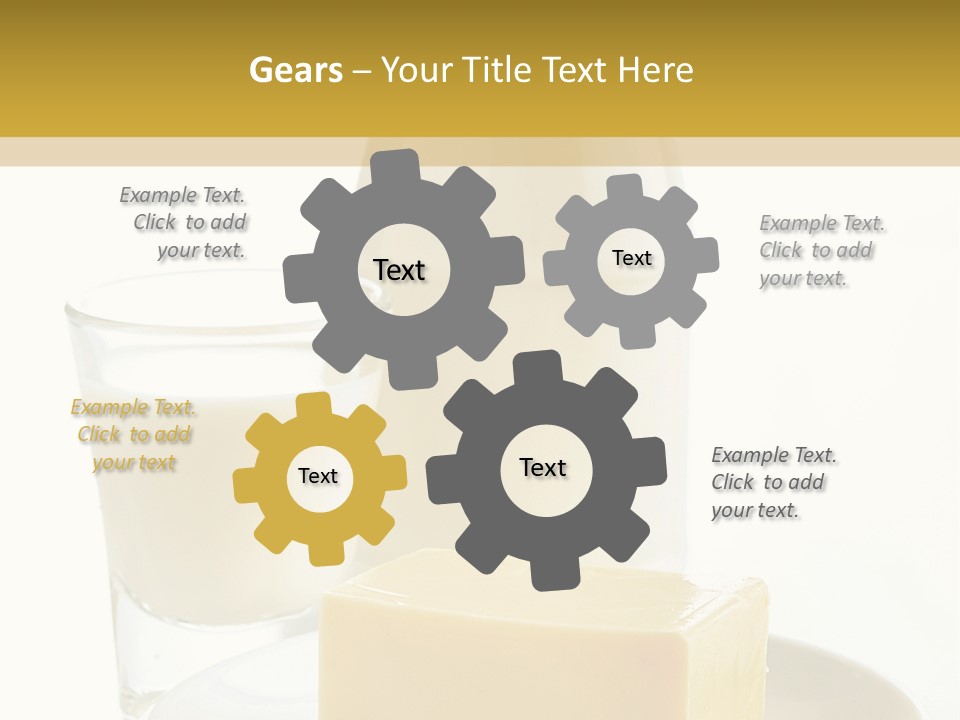 A Bottle Of Milk And A Plate Of Cheese On A Table PowerPoint Template