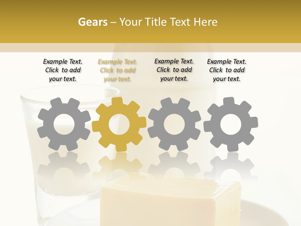 A Bottle Of Milk And A Plate Of Cheese On A Table PowerPoint Template