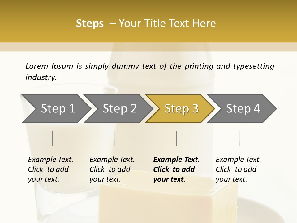 A Bottle Of Milk And A Plate Of Cheese On A Table PowerPoint Template