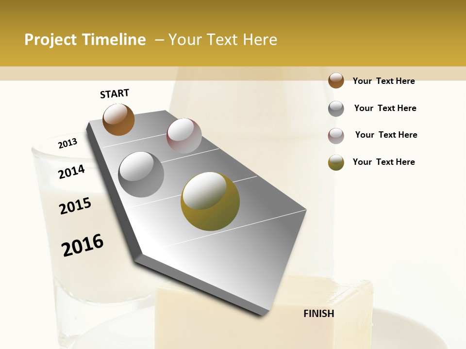 A Bottle Of Milk And A Plate Of Cheese On A Table PowerPoint Template