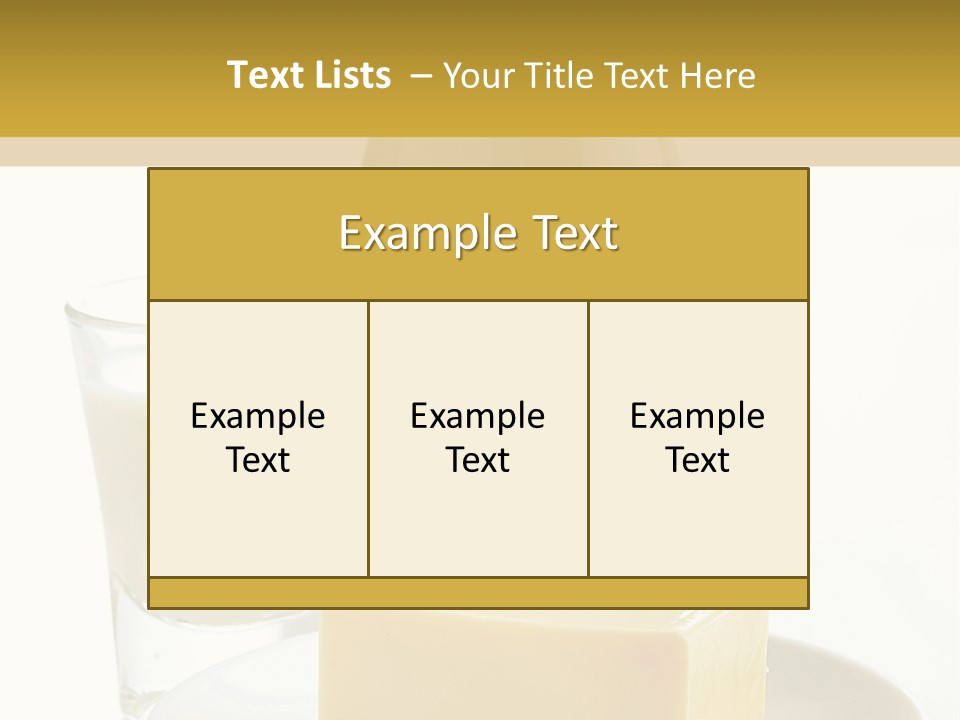 A Bottle Of Milk And A Plate Of Cheese On A Table PowerPoint Template