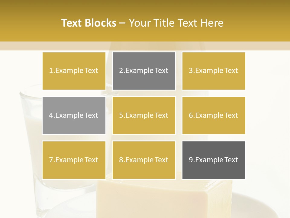 A Bottle Of Milk And A Plate Of Cheese On A Table PowerPoint Template