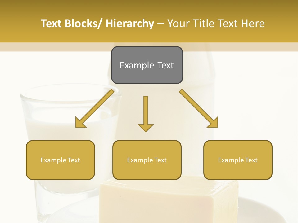 A Bottle Of Milk And A Plate Of Cheese On A Table PowerPoint Template