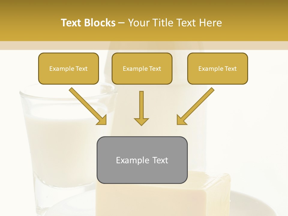 A Bottle Of Milk And A Plate Of Cheese On A Table PowerPoint Template