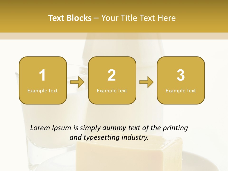 A Bottle Of Milk And A Plate Of Cheese On A Table PowerPoint Template