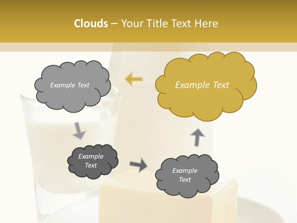A Bottle Of Milk And A Plate Of Cheese On A Table PowerPoint Template