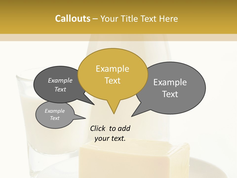 A Bottle Of Milk And A Plate Of Cheese On A Table PowerPoint Template