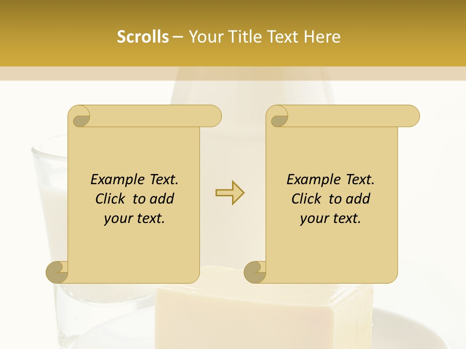 A Bottle Of Milk And A Plate Of Cheese On A Table PowerPoint Template
