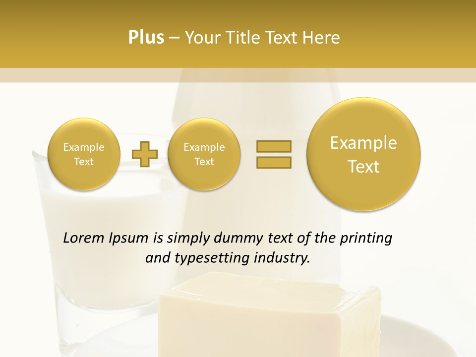 A Bottle Of Milk And A Plate Of Cheese On A Table PowerPoint Template