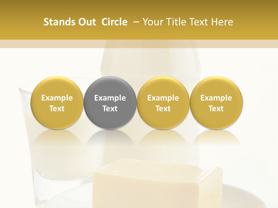 A Bottle Of Milk And A Plate Of Cheese On A Table PowerPoint Template