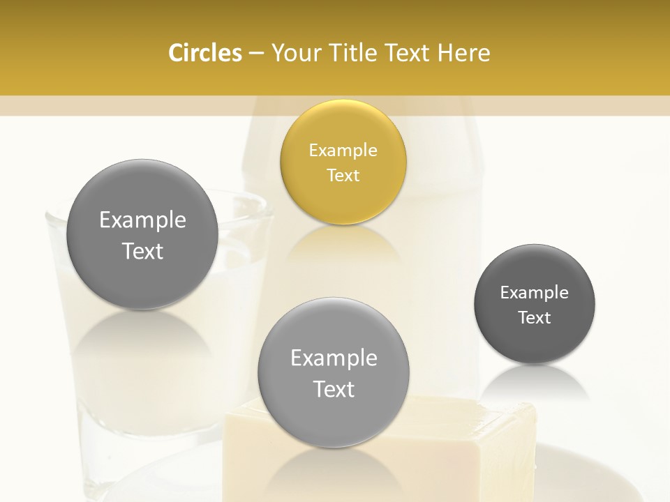 A Bottle Of Milk And A Plate Of Cheese On A Table PowerPoint Template