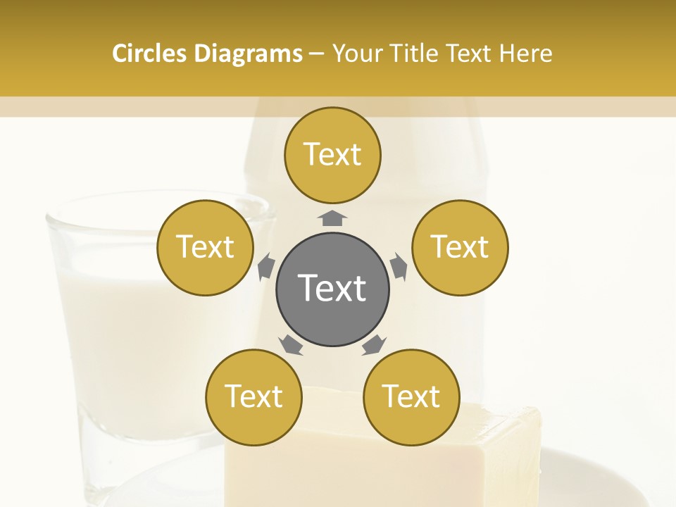 A Bottle Of Milk And A Plate Of Cheese On A Table PowerPoint Template