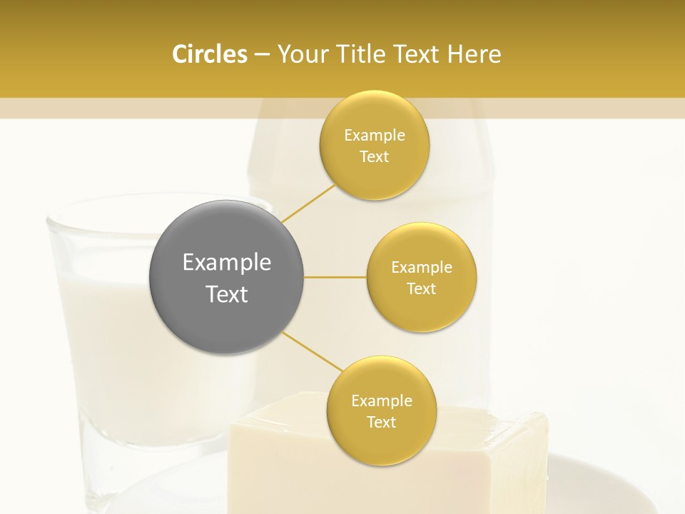 A Bottle Of Milk And A Plate Of Cheese On A Table PowerPoint Template