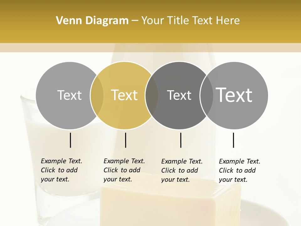 A Bottle Of Milk And A Plate Of Cheese On A Table PowerPoint Template