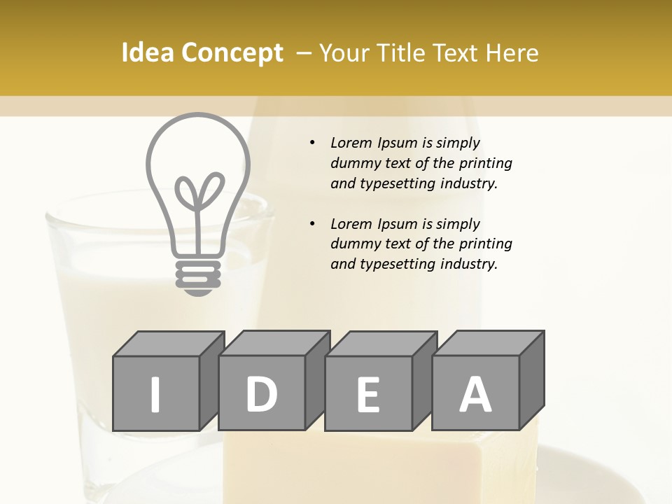 A Bottle Of Milk And A Plate Of Cheese On A Table PowerPoint Template