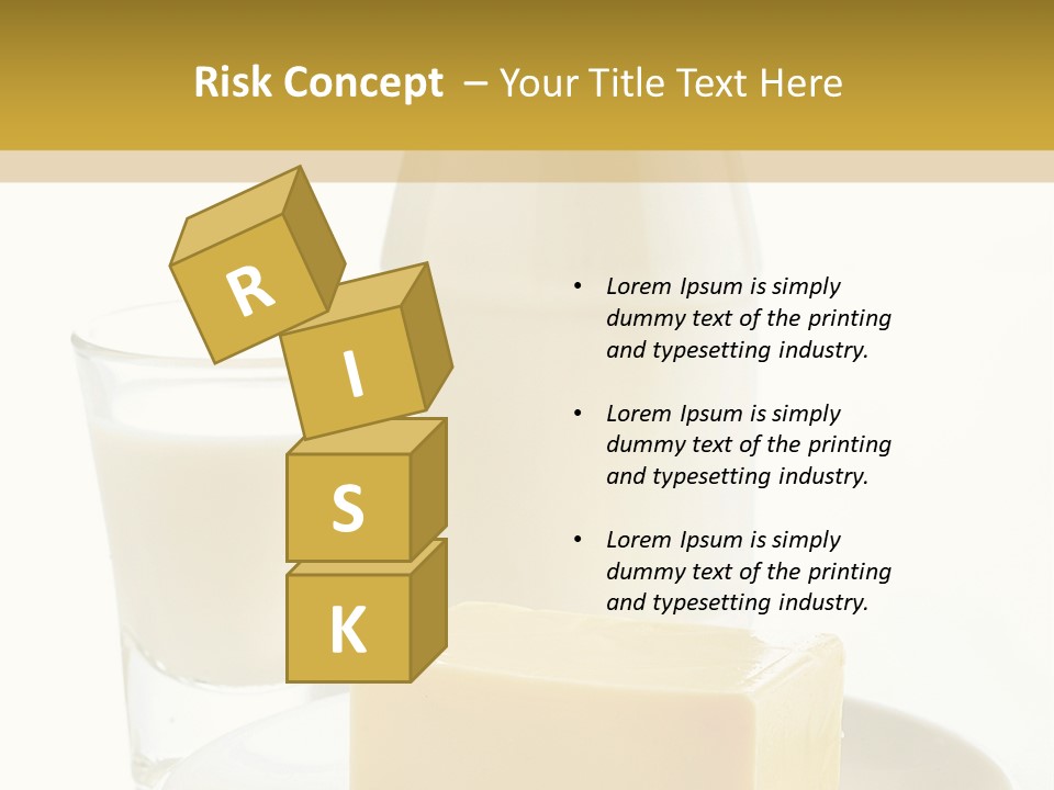 A Bottle Of Milk And A Plate Of Cheese On A Table PowerPoint Template