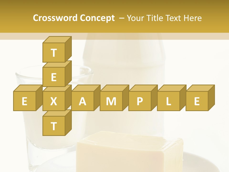 A Bottle Of Milk And A Plate Of Cheese On A Table PowerPoint Template