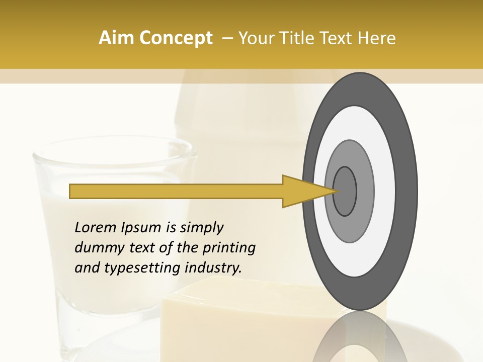 A Bottle Of Milk And A Plate Of Cheese On A Table PowerPoint Template