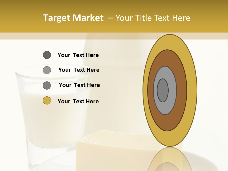 A Bottle Of Milk And A Plate Of Cheese On A Table PowerPoint Template