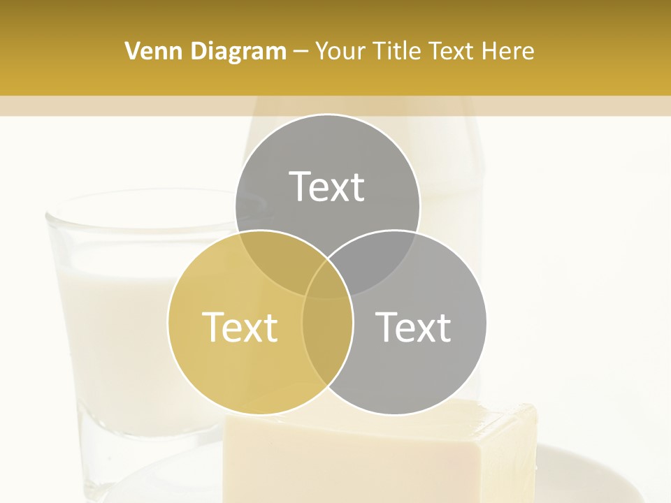 A Bottle Of Milk And A Plate Of Cheese On A Table PowerPoint Template