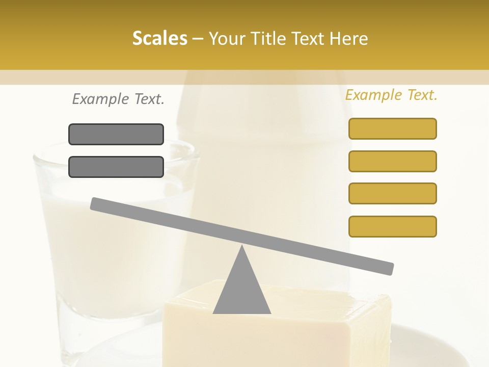 A Bottle Of Milk And A Plate Of Cheese On A Table PowerPoint Template