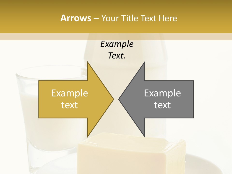 A Bottle Of Milk And A Plate Of Cheese On A Table PowerPoint Template