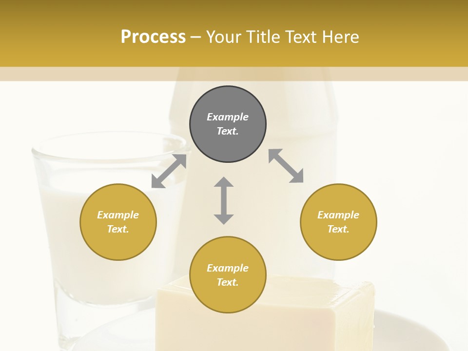 A Bottle Of Milk And A Plate Of Cheese On A Table PowerPoint Template