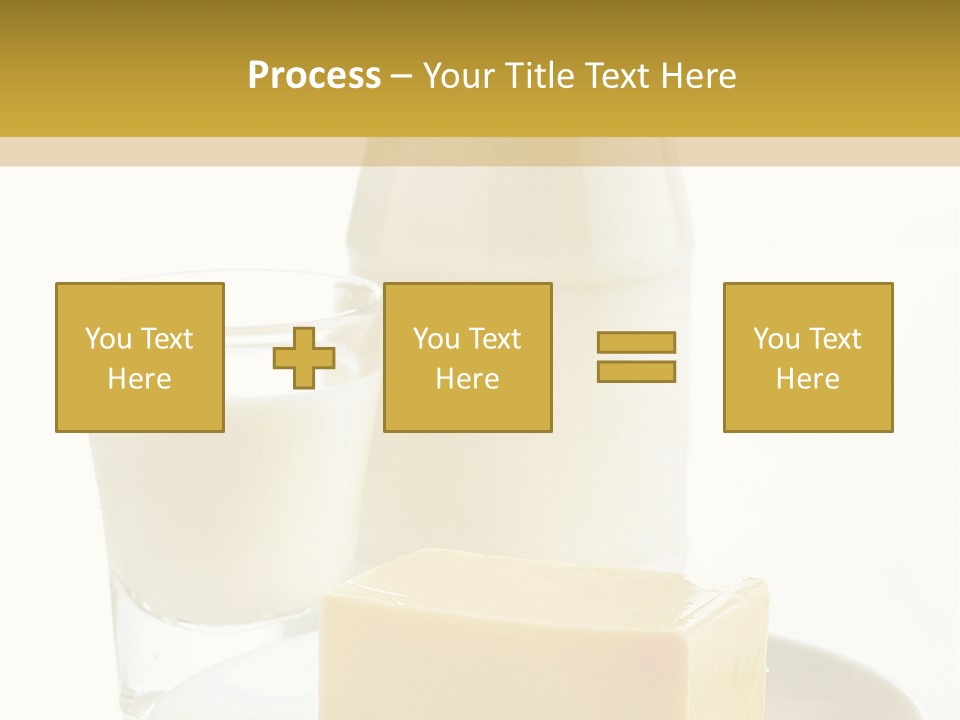 A Bottle Of Milk And A Plate Of Cheese On A Table PowerPoint Template