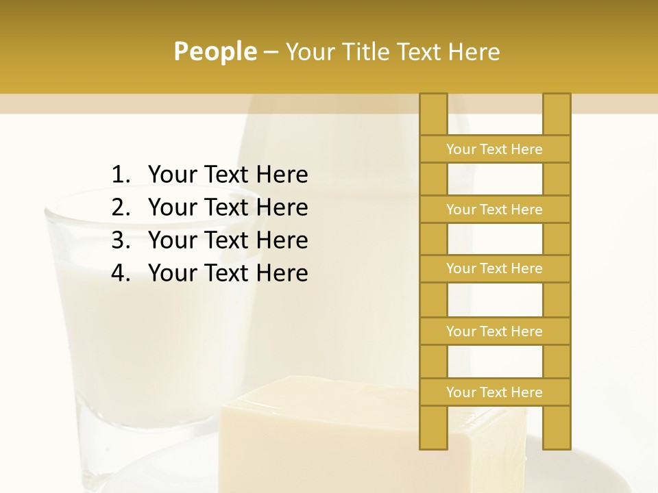 A Bottle Of Milk And A Plate Of Cheese On A Table PowerPoint Template