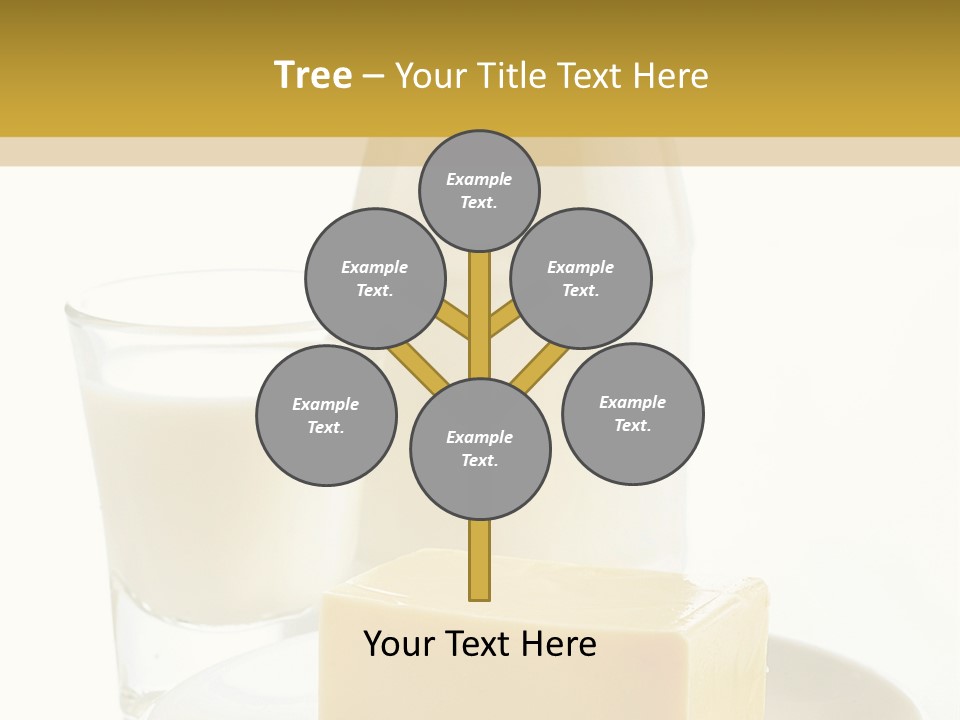 A Bottle Of Milk And A Plate Of Cheese On A Table PowerPoint Template