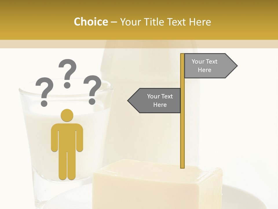 A Bottle Of Milk And A Plate Of Cheese On A Table PowerPoint Template