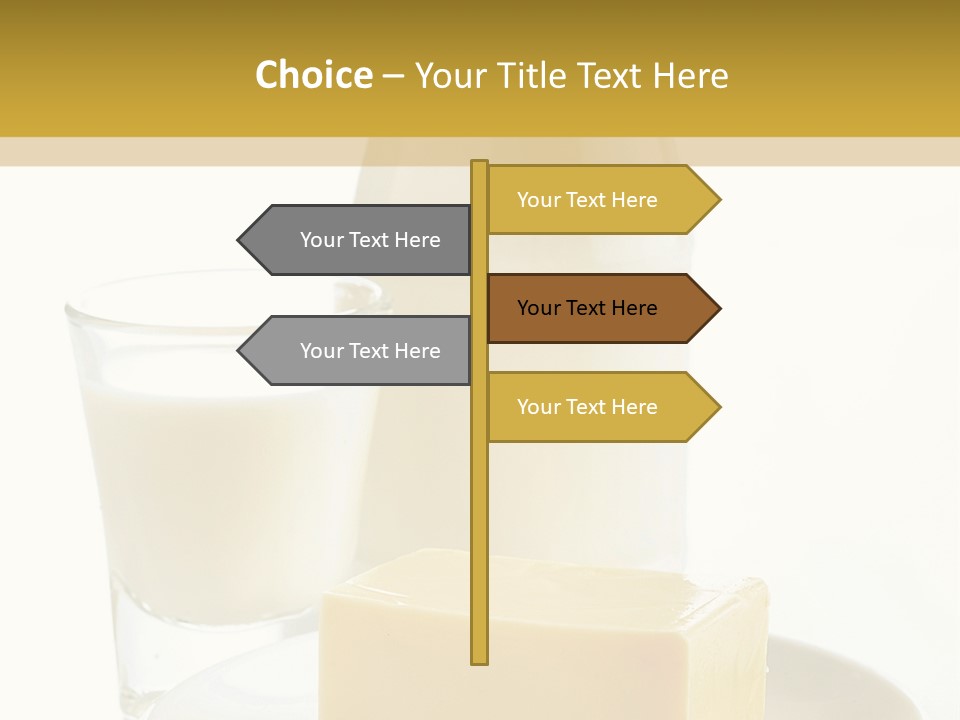 A Bottle Of Milk And A Plate Of Cheese On A Table PowerPoint Template
