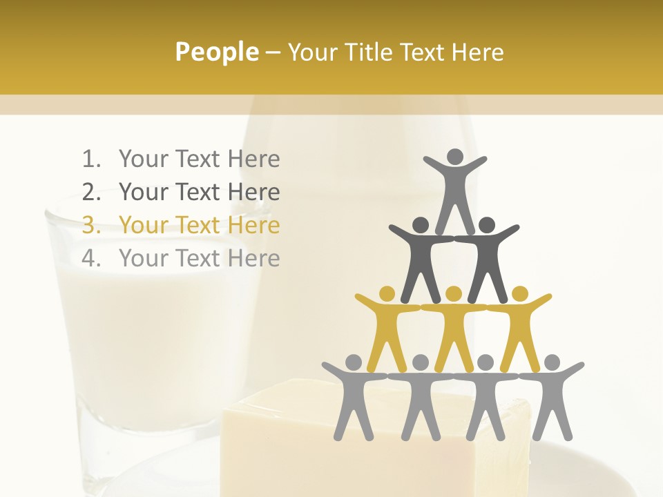 A Bottle Of Milk And A Plate Of Cheese On A Table PowerPoint Template
