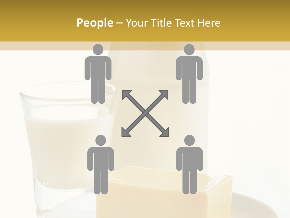 A Bottle Of Milk And A Plate Of Cheese On A Table PowerPoint Template