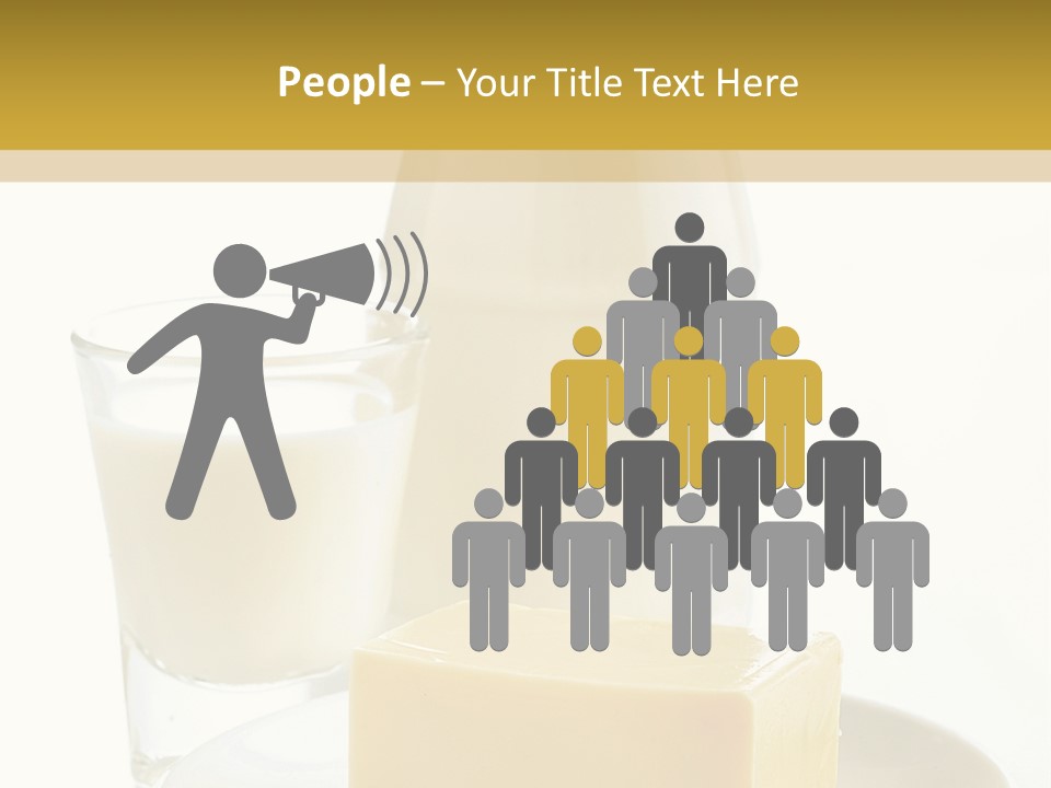 A Bottle Of Milk And A Plate Of Cheese On A Table PowerPoint Template