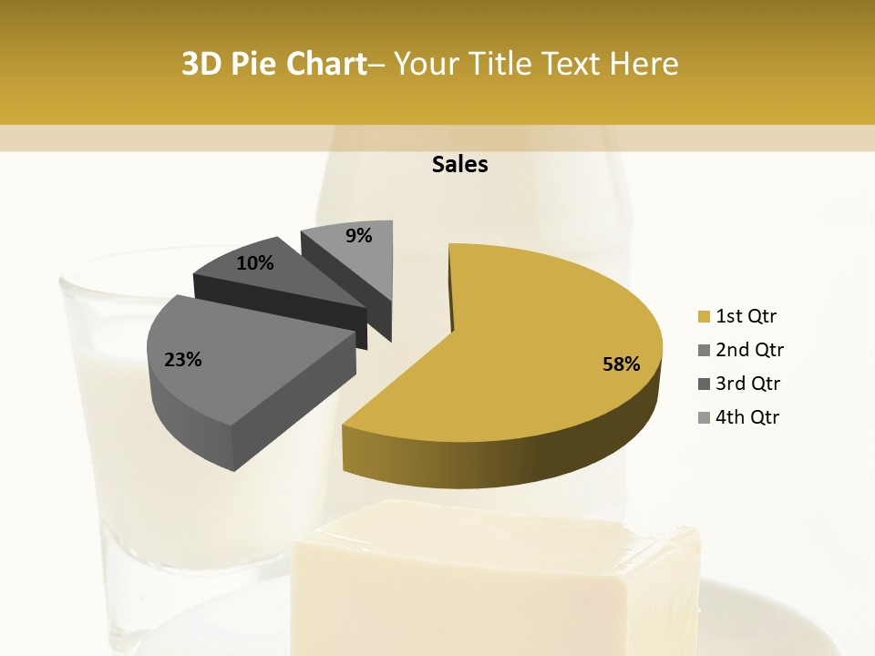A Bottle Of Milk And A Plate Of Cheese On A Table PowerPoint Template